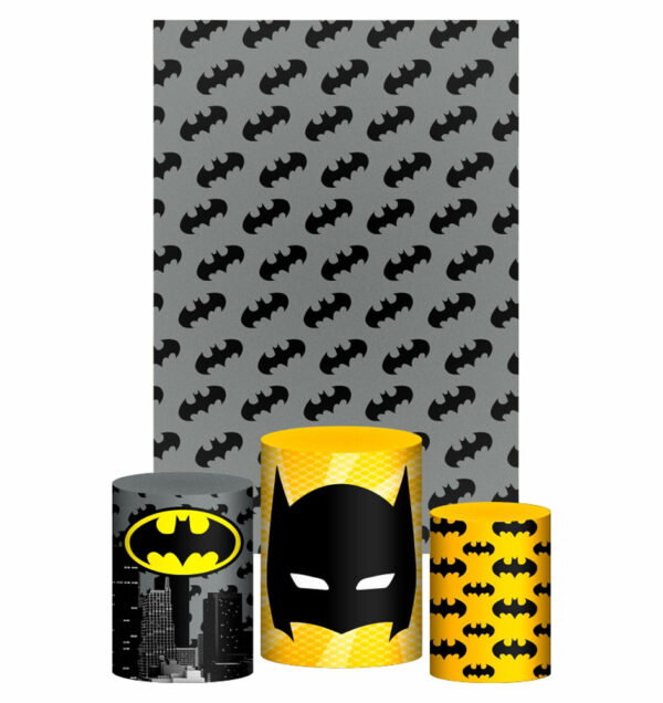 Kit Casado Batman Trio Capa Cilindro Retangular Tecido