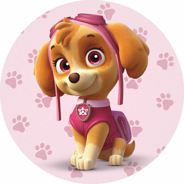 Painel Redondo 3D Skye Patrulha Canina Tecido Sublimado