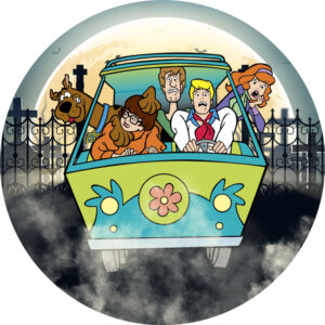 Painel Redondo 3D Scooby Doo Tecido Sublimado