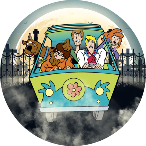 Painel Redondo 3D Scooby Doo Tecido Sublimado