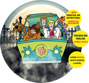 Painel Redondo 3D Scooby Doo  Abre Fácil Tecido