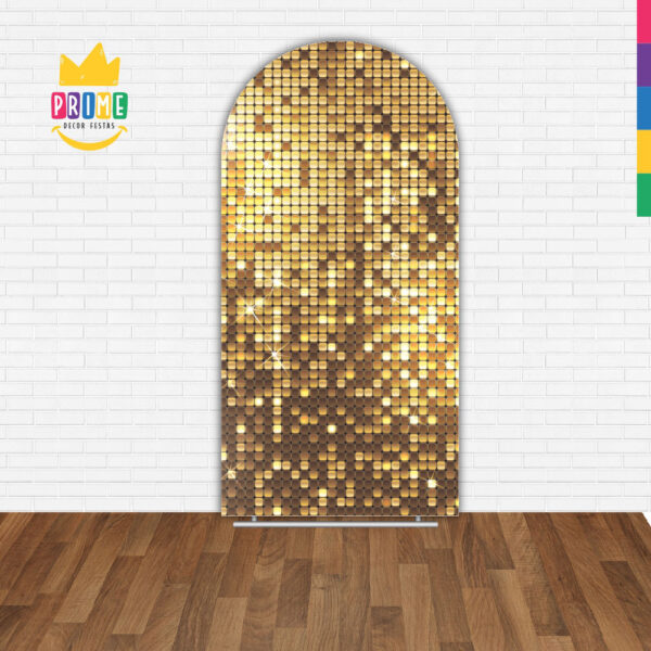Painel De Festa Romano Decorativo Euphoria Paetê Dourado - Image 2