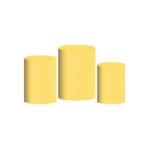 Trio Capa Cilindro Amarelo Bebe 3D Em Tecido Com Elástico