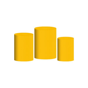 Trio Capa Cilindro Amarelo Ouro 3D Em Tecido Com Elástico