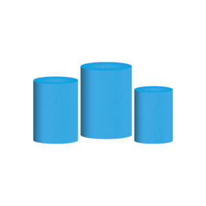 Trio Capa Cilindro Azul Turquesa 3D Em Tecido Com Elástico