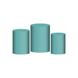 Trio Capa Cilindro Azul Tyffany 3D Em Tecido Com Elástico