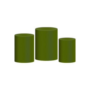 Trio Capa Cilindro Verde Cana 3D Em Tecido Com Elástico
