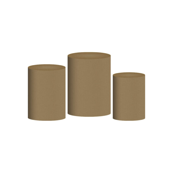 Trio Capa Cilindro Caqui 3D Em Tecido Com Elástico