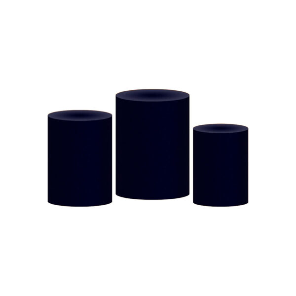 Trio Capa Cilindro Marinho 3D Em Tecido Com Elástico