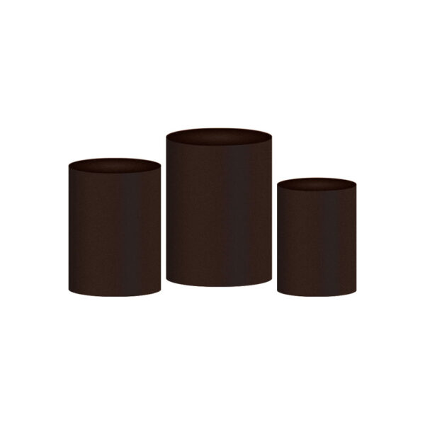 Trio Capa Cilindro Marron 3D Em Tecido Com Elástico