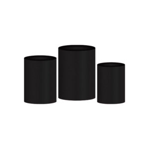 Trio Capa Cilindro Preto 3D Em Tecido Com Elástico