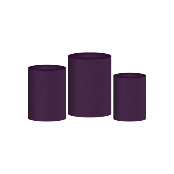 Trio Capa Cilindro Roxo Uva 3D Em Tecido Com Elástico