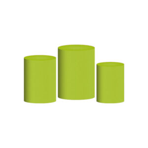 Trio Capa Cilindro Verde Abacate 3D Em Tecido Com Elástico