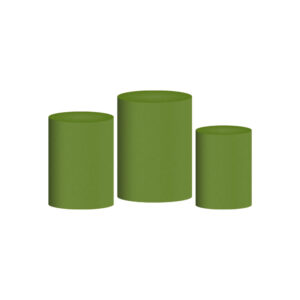 Trio Capa Cilindro Verde Oliva 3D Em Tecido Com Elástico