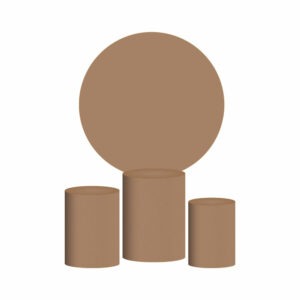 Trio Capa Cilindro + Painel Redondo 3D Avelã 1,50m Veste Fácil