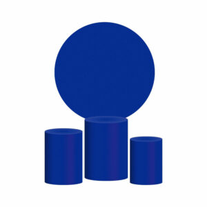 Trio Capa Cilindro + Painel Redondo 3D Azul Britânico 1,50m Veste Fácil