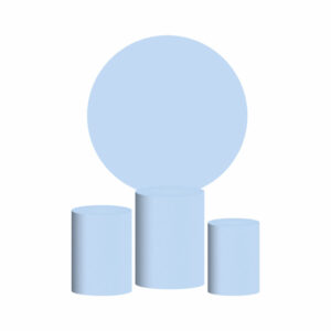 Trio Capa Cilindro + Painel Redondo 3D Azul Topázio 1,50m Veste Fácil