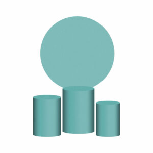 Trio Capa Cilindro + Painel Redondo 3D Azul Tyffany 1,50m Veste Fácil