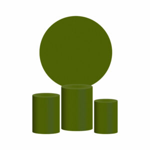 Trio Capa Cilindro + Painel Redondo 3D Verde Cana 1,50m Veste Fácil