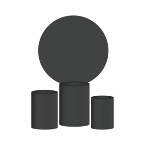 Trio Capa Cilindro + Painel Redondo 3D Cinza Chumbo 1,50m Veste Fácil