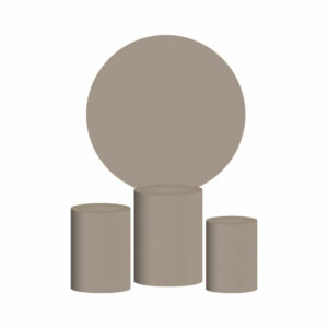 Trio Capa Cilindro + Painel Redondo 3D Cinza 1,50m Veste Fácil