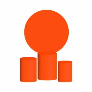 Trio Capa Cilindro + Painel Redondo 3D Laranja Fluorescente 1,50m Veste Fácil