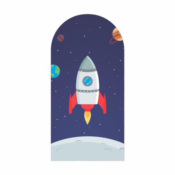 Painel De Festa Romano Decorativo Foguete Astronauta