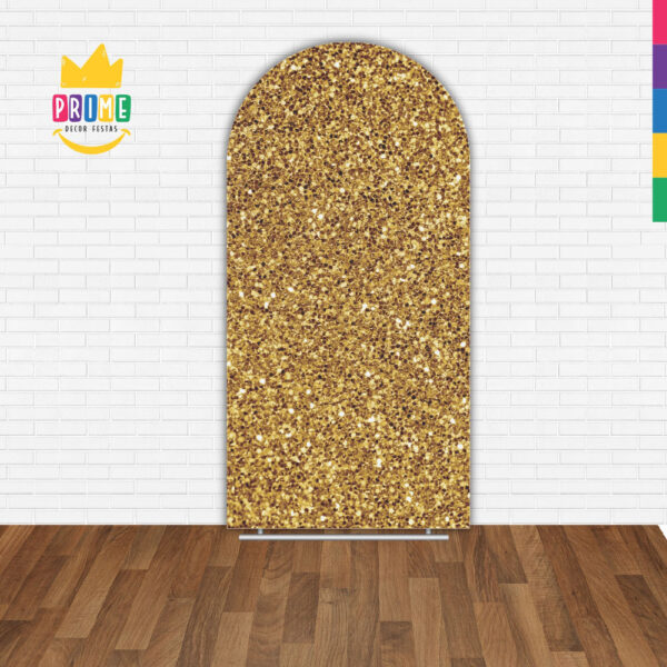 Painel De Festa Romano Decorativo Glitter Dourado - Image 2