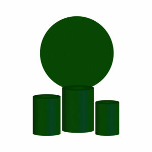 Trio Capa Cilindro + Painel Redondo 3D Verde Bandeira 1,50m Veste Fácil