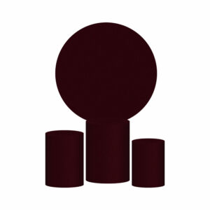 Trio Capa Cilindro + Painel Redondo 3D Vinho 1,50m Veste Fácil