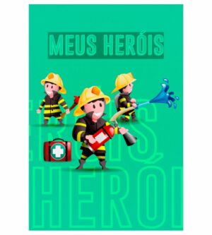 Painel de Festa Retangular 3D Bombeiro Casadinho 1,50m x 2,20