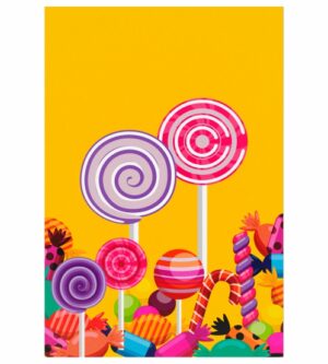 Painel de Festa Retangular 3D Doces Casadinho 1,50m x 2,20