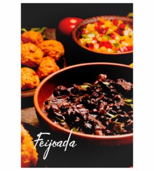 Painel de Festa Retangular 3D Feijoada Casadinho 1,50m x 2,20