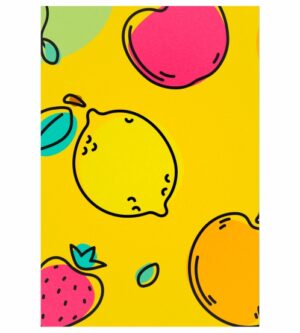 Painel de Festa Retangular 3D Frutas Casadinho 1,50m x 2,20