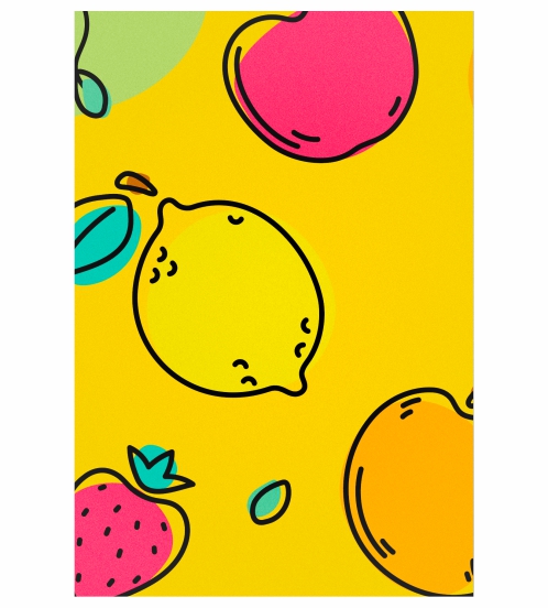 Painel de Festa Retangular 3D Frutas Casadinho 1,50m x 2,20