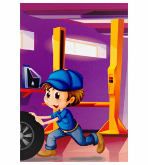 Painel de Festa Retangular 3D Oficina Casadinho 1,50m x 2,20