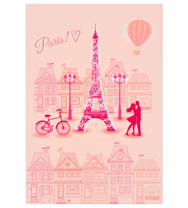 Painel de Festa Retangular 3D Paris Casadinho 1,50m x 2,20