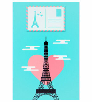 Painel de Festa Retangular 3D Paris Casadinho 1,50m x 2,20