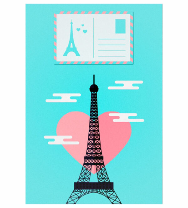 Painel de Festa Retangular 3D Paris Casadinho 1,50m x 2,20