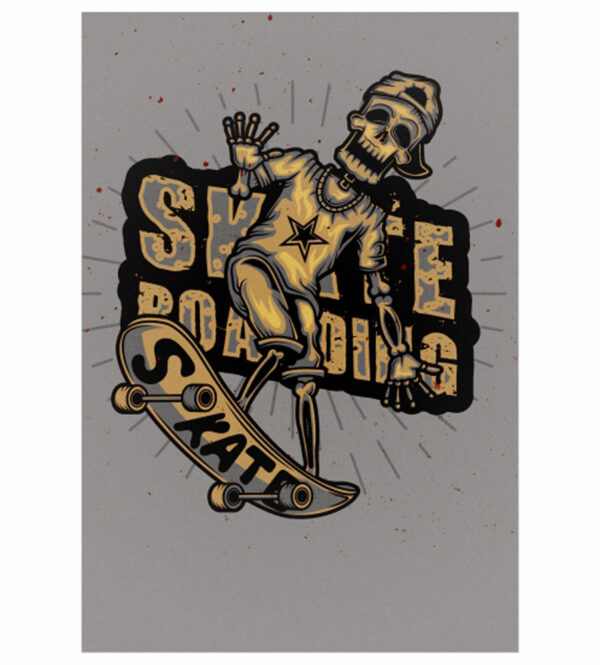Painel de Festa Retangular 3D Skate Casadinho 1,50m x 2,20