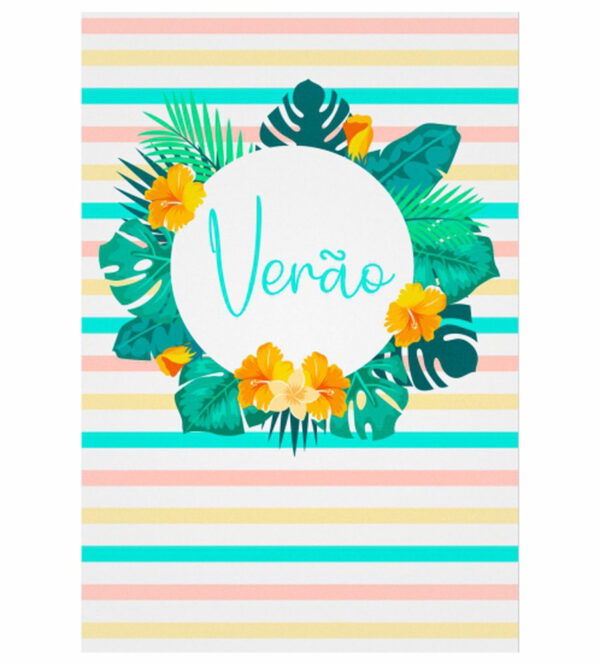 Painel de Festa Retangular 3D Verão Casadinho 1,50m x 2,20