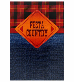 Painel de Festa Retangular 3D Festa Country Casadinho 1,50m x 2,20