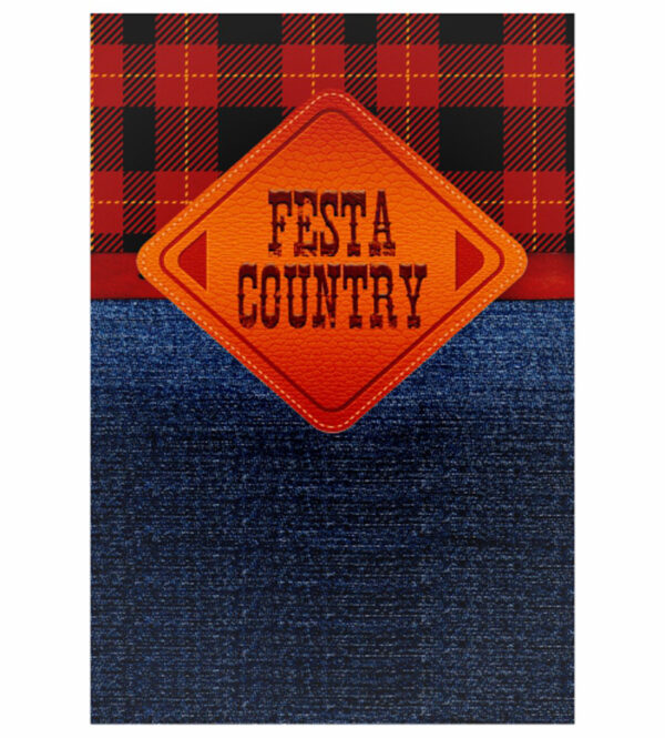 Painel de Festa Retangular 3D Festa Country Casadinho 1,50m x 2,20