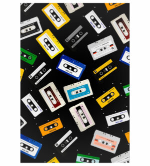 Painel de Festa Retangular 3D Anos 80 Casadinho 1,50m x 2,20
