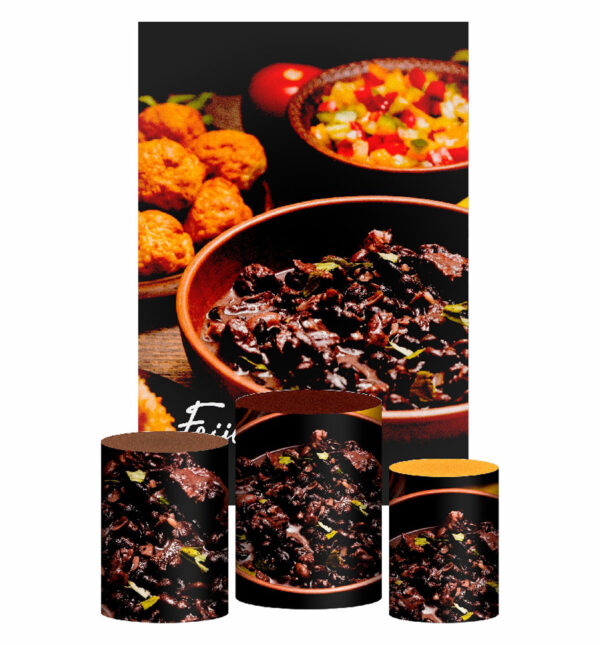 Kit Casado Feijoada Trio Capa Cilindro Retangular Tecido