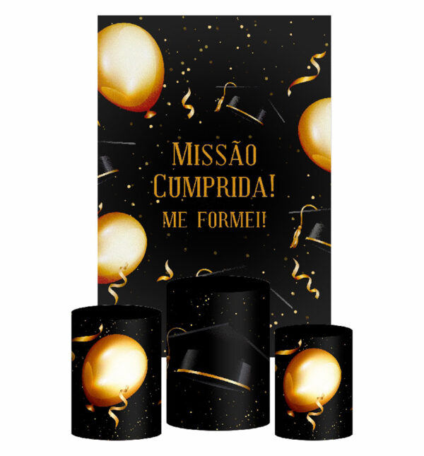 Kit Casado Formatura Trio Capa Cilindro Retangular Tecido