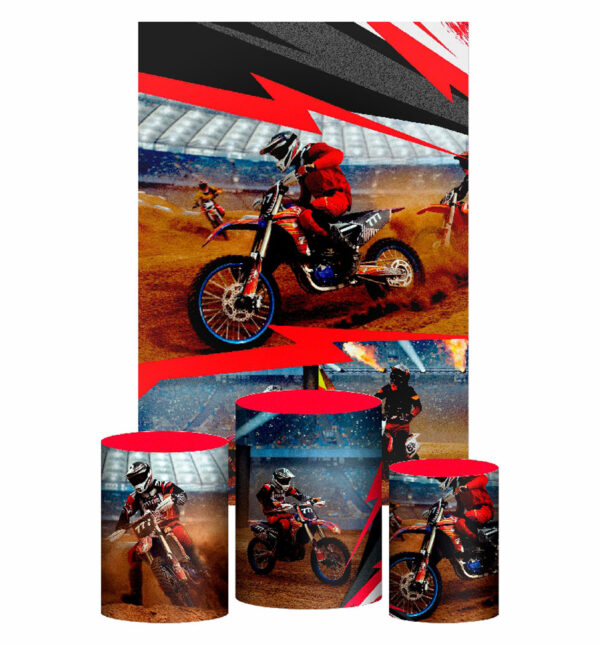 Kit Casado Motocross Trio Capa Cilindro Retangular Tecido