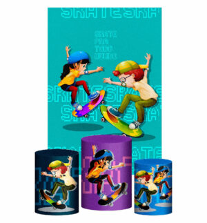 Kit Casado Skate Trio Capa Cilindro Retangular Tecido
