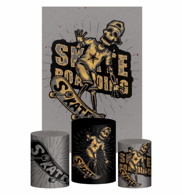 Kit Casado Skate Trio Capa Cilindro Retangular Tecido