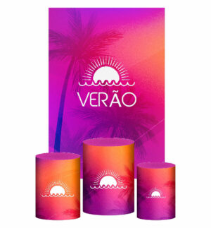 Kit Casado Tardezinha Trio Capa Cilindro Retangular Tecido